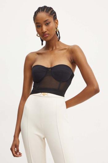 Top Elisabetta Franchi dámský, černá barva, TO00647E2