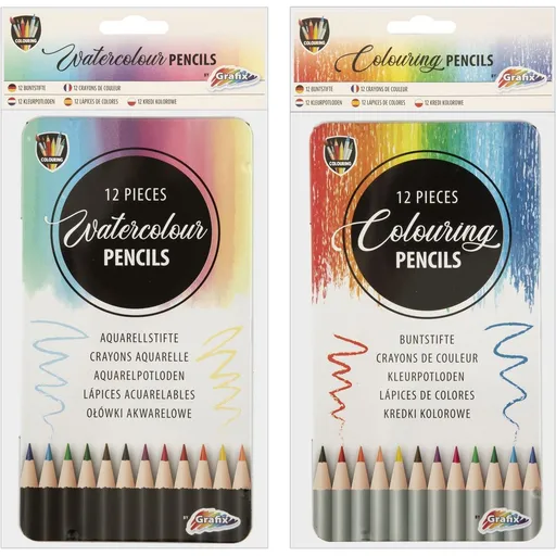 Akvarelové pastelky v plechové krabičce