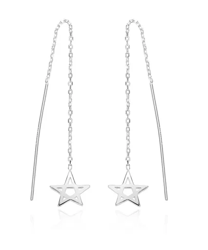 Agato Dlouhé stříbrné náušnice Hvězdy AGT-E043V