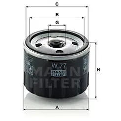 MANN-FILTER W77 pro vozy ALPINE, FIAT, MASERATI, RENAULT (W77)