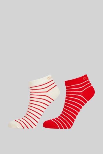 PONOŽKY GANT BRETON STRIPE ANKLE SOCKS 2-PACK BRIGHT RED