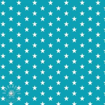 Pamutvászon Petit stars turqouise