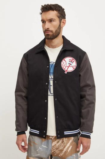 Bavlněná bomber bunda 47 brand MLB New York Yankees černá barva, BC017PMILXK636499JK