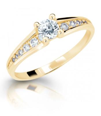 Cutie Jewellery Něžný zlatý prsten se zirkony Z6822-2956-10-X-2 51 mm