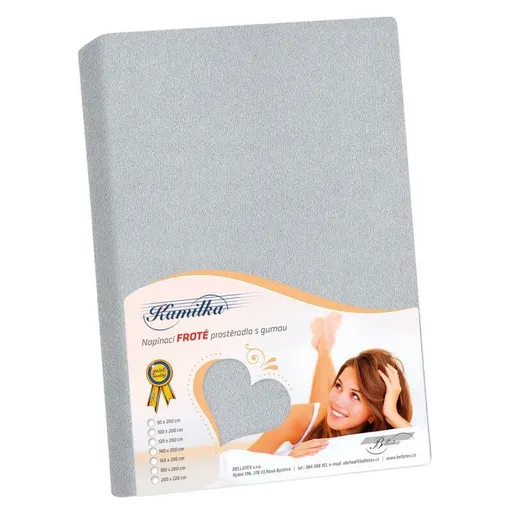 Bellatex Froté prostěradlo Kamilka středně šedá, 200 x 220 cm