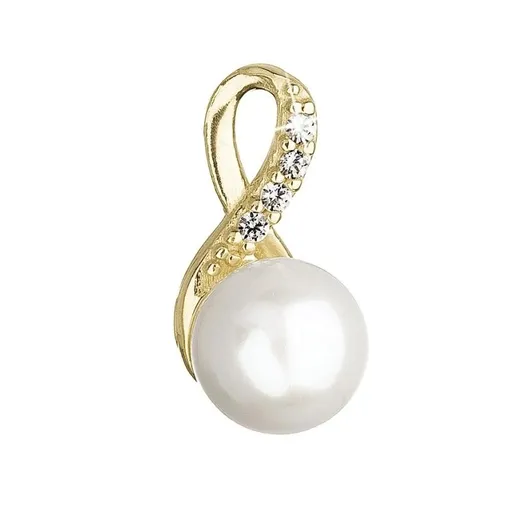 Evolution Group - Pavona Zlatý přívěsek s pravou perlou a zirkony Nekonečno 94PZ00008