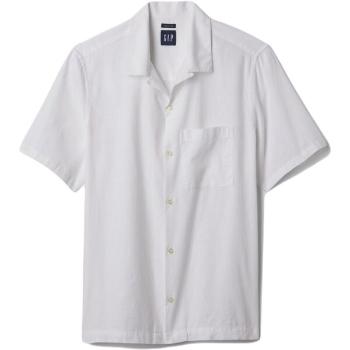 GAP SS LINEN Pánská košile, bílá, velikost