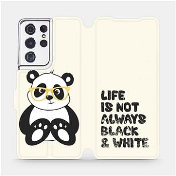 Flipové pouzdro na mobil Samsung Galaxy S21 Ultra 5G - M041S Panda - life is not always black and wh (5903516619566)