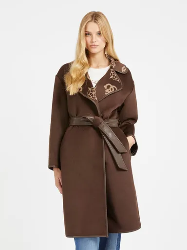 Guess dámský hnědý kabát W3BL18WFQT0 L