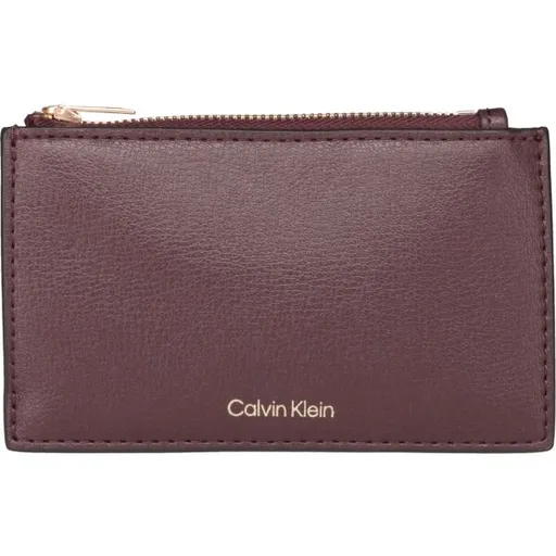 Calvin Klein FOIL LOGO TOP ZIP CARDCASE Dámská peněženka, vínová, velikost