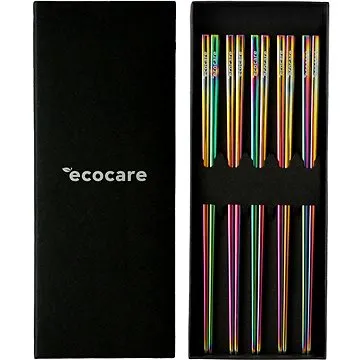 ECOCARE Kovové Sushi Hůlky Box Rainbow 10 ks (0750122452187)