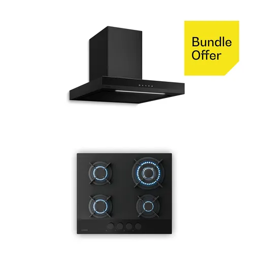 Klarstein Velaire plynová varná deska + Velaire komínová digestoř | Minimalistická & elegantní | 60 cm