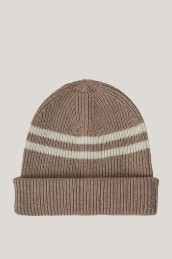 ČEPICE GANT STRIPED WOOL BEANIE DRY SAND