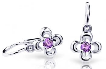 Cutie Jewellery Dětské náušnice z bílého zlata C2013-10-X-2 fialová