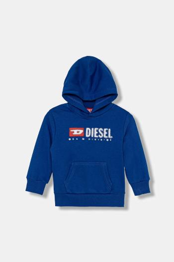 Detská mikina Diesel SDROPSHOOD OVER SWEAT-SHIRT s kapucňou, s potlačou, J02485