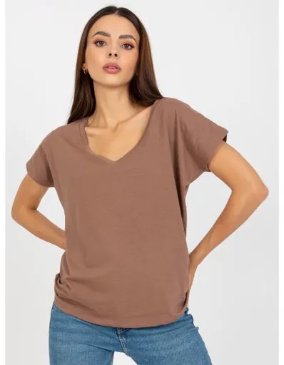 Dámské tričko s kulatým výstřihem TEX tmavě béžové