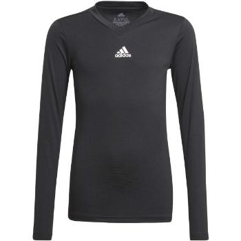 adidas TEAM BASE LONG SLEEVE TEE Juniorské fotbalové triko, černá, velikost