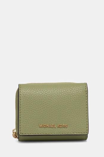 Kožená peněženka MICHAEL Michael Kors zelená barva, 32S4G8ED8L