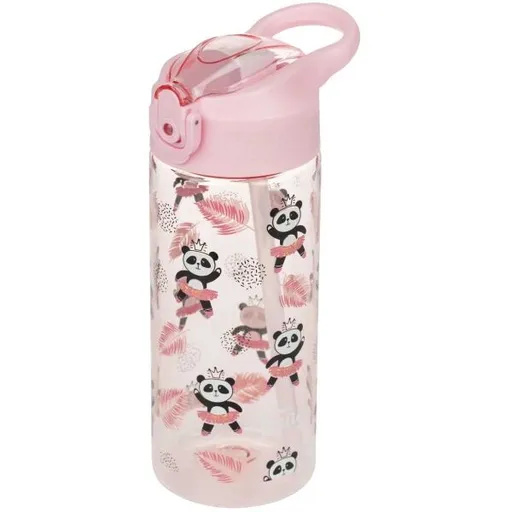 BAAGL PANDA 500 ML Tritanová láhev s brčkem, růžová, velikost 500 ML