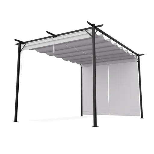 Blumfeldt Pantheon Robust, pergola, 3 x 4 m, s bočními roletami, práškově lakovaná ocel odolná vůči povětrnostním vlivům