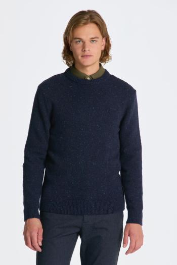 SVETR GANT WOOL NEPS C-NECK EVENING BLUE