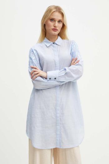 Bavlněné šaty Bruuns Bazaar ArgeratumBBArdes shirt mini, oversize, BBW4095