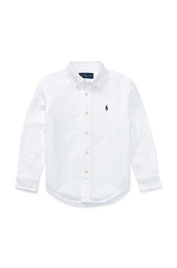 Dětská bavlněná košile Polo Ralph Lauren bílá barva