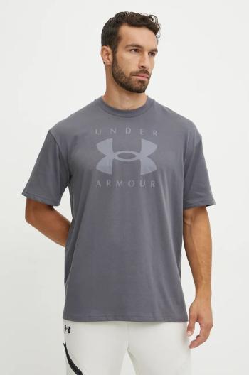 Tričko Under Armour HW Branded šedá barva, s potiskem, 1389146