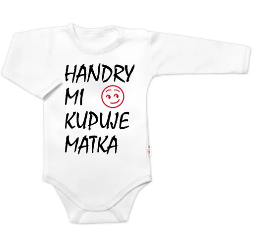 Baby Nellys Body dlouhý rukáv Handry mi kupuje matka,  bílé vel.  74