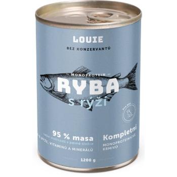 LOUIE RYBÍ S RÝŽÍ 1 200 G Psí konzerva, modrá, velikost