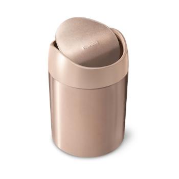 Simplehuman Mini can, 1,5 L, rose gold, balanced swing lid, lift - off lid  mini odpadkový koš - Rose Gold nerez ocel 1,5 L