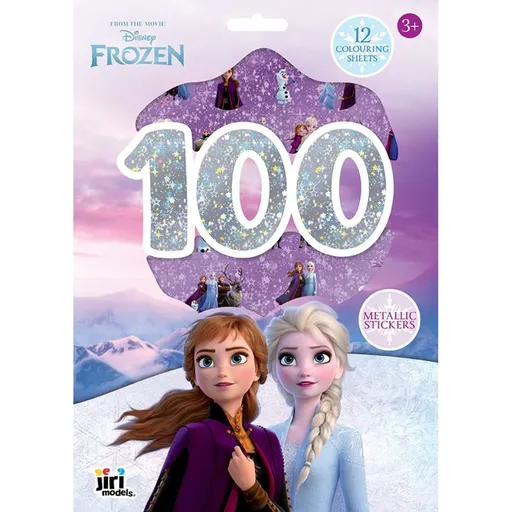 JIRI MODELS a.s. 100 metalických samolepek s omalovánkovými listy Ledové království