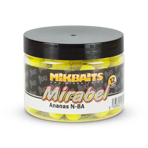 Mikbaits Boilie Mirabel Fluo 12mm 150ml - Ananas N-BA,Mikbaits Boilie Mirabel Fluo 12mm 150ml - Ananas N-BA