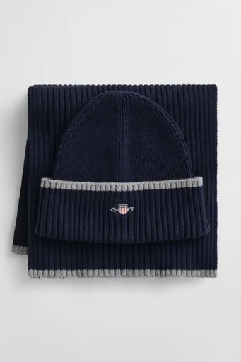 SET ČEPICE A ŠÁLA GANT ESSENTIAL GIFT SET MARINE