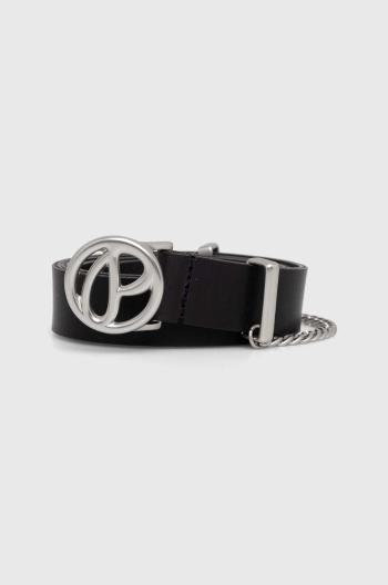 Kožený pásek Pepe Jeans LETI BELT dámský, černá barva, PL020839