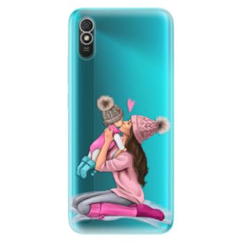 Odolné silikonové pouzdro iSaprio - Kissing Mom - Brunette and Girl - Xiaomi Redmi 9A