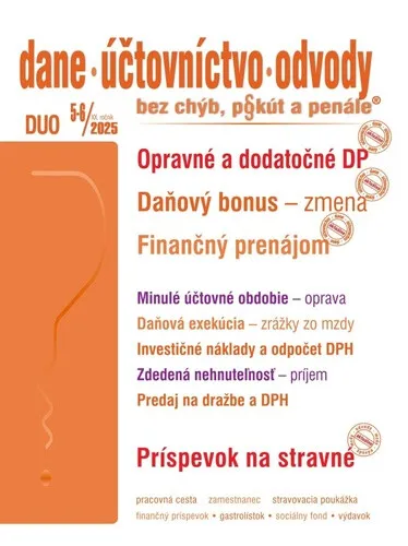 DUO 5-6/2025 – Dane, účtovníctvo, odvody bez chýb, pokút a penále - Iveta Matlovičová, Anton Kolembus, Ján Mintál, Ladislav Hrtánek, Miroslava Brnová