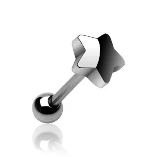Piercing do jazyka ve tvaru velké hvězdy