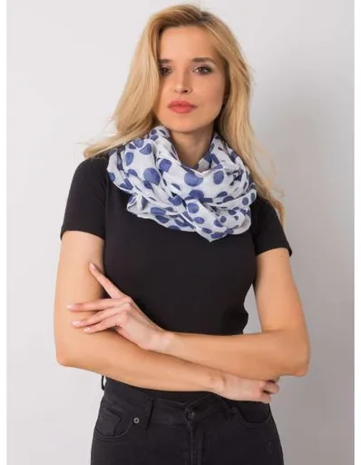 Dámský šátek vzorovaný HECTOR bílý a tmavě modrý