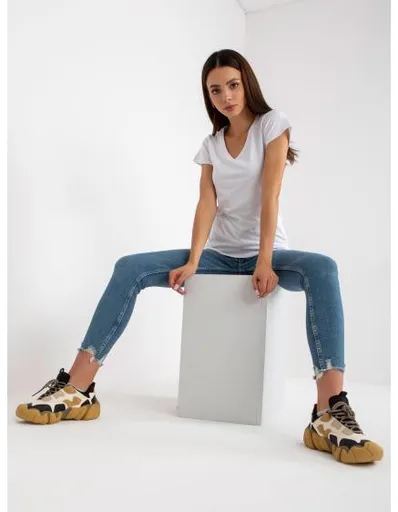 Dámské tričko bílé bavlněné PIERRE jednobarevné