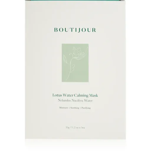 BOUTIJOUR Lotus Water Calming Mask zklidňující plátýnková maska pro výživu a hydrataci 5x33 g