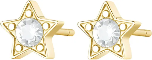 S'Agapõ Elegantní ocelové náušnice s čirými krystaly CLICK SCK47