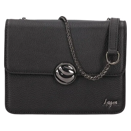 Dámská kožená crossbody kabelka Lagen Pastela - černá