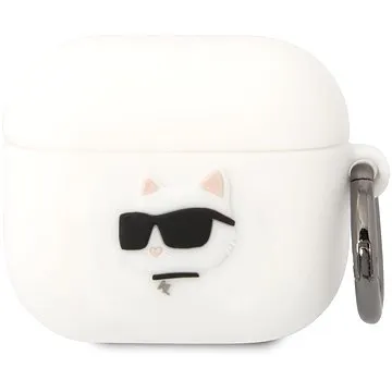 Karl Lagerfeld 3D Logo NFT Choupette Head Silikonové Pouzdro pro Airpods 3 White (KLA3RUNCHH)