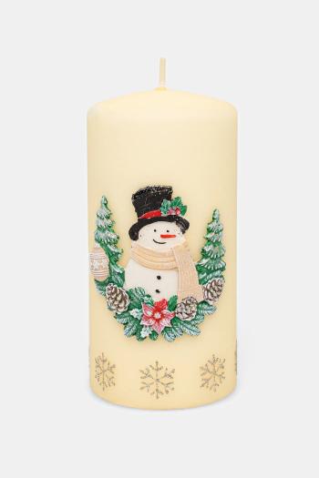 Affek Design dekor gyertya 7 x 7 x 14 cm bézs