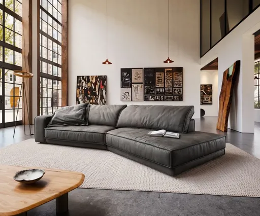 Velká pohovka Snoosh 400x150 cm mikrovlákno černá vintage