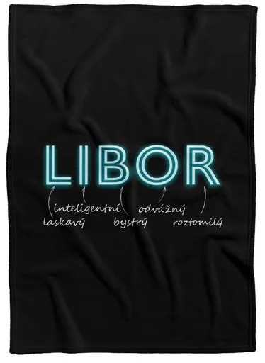 Deka Mužská jména – NEON (Jméno: Libor, Podšití beránkem: NE)