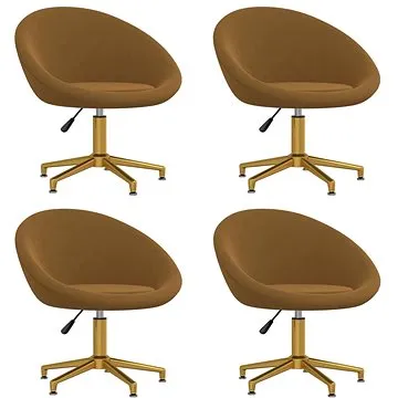 Jídelní židle 4 ks hnědé samet, 3089542 (3089542)