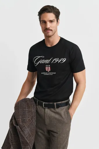 TRIČKO GANT GRAPHIC SS T-SHIRT BLACK