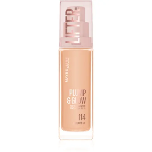 MAYBELLINE NEW YORK Lifter Plump & Glow rozjasňující make-up pro přirozený vzhled odstín 114 30 ml